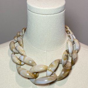 Women's Acrylic Brown/Beige Chunky Choker Necklace